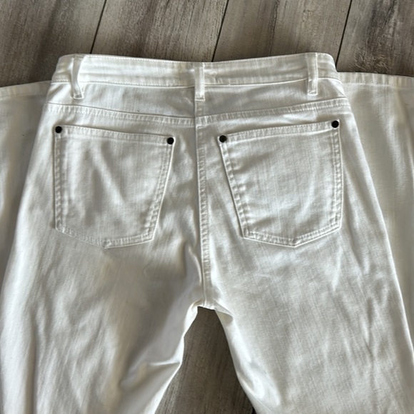 Eileen Fisher size XS white organic cotton boot cut jeans - Picture 9 of 9